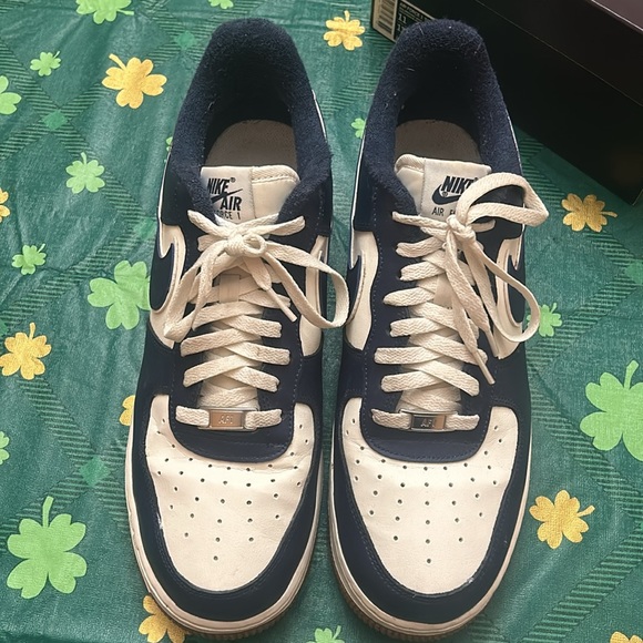 Navy and white Nike Air Force 1 Men’s Sneakers - Picture 2 of 10